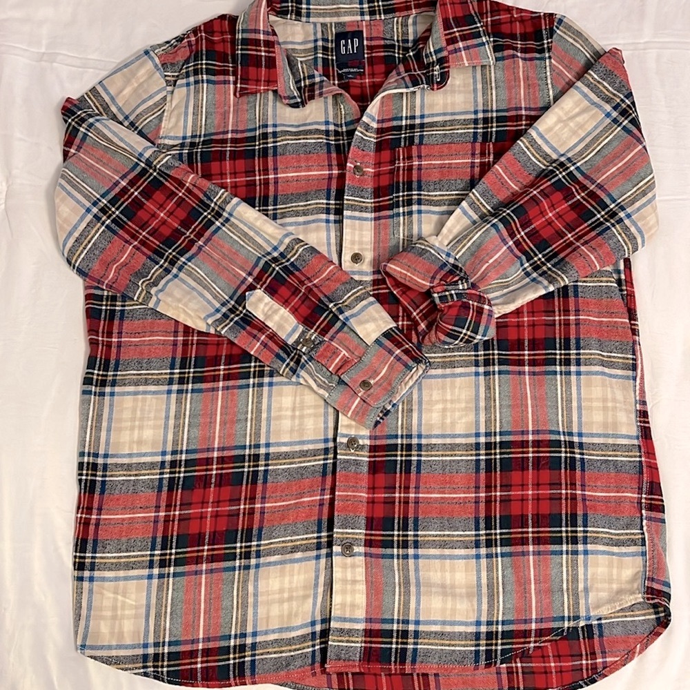 GAP Red and Blue Plaid Casual Button Down Shirt